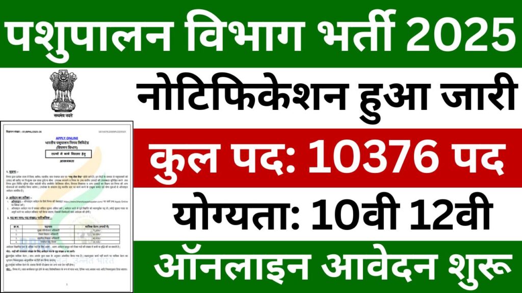 Pashupalan Vibhag Bharti 2025