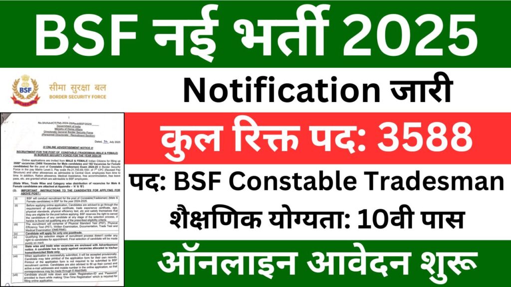 BSF Constable Tradesman Recruitment 2025