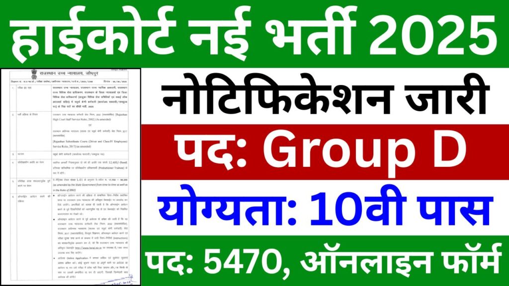 High Court Group D Recruitment 2025