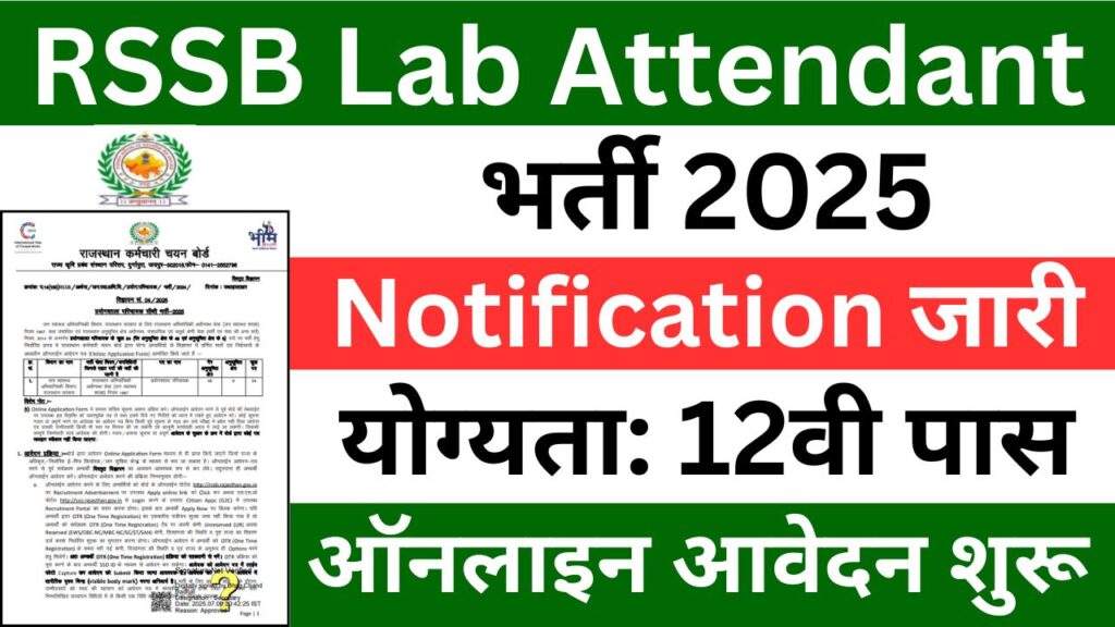 RSSB Lab Attendant Recruitment 2025