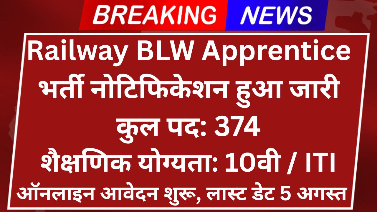 Railway BLW Apprentice Recruitment 2025