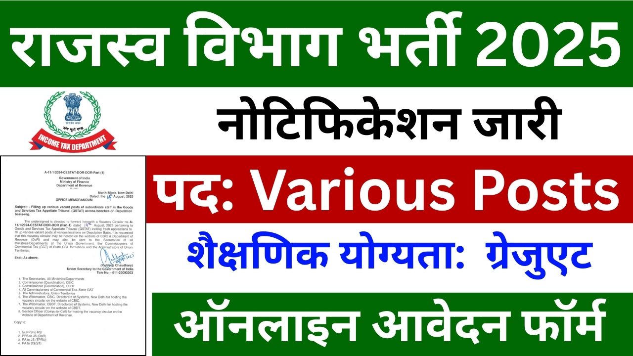 Income Tax Recruitment 2025