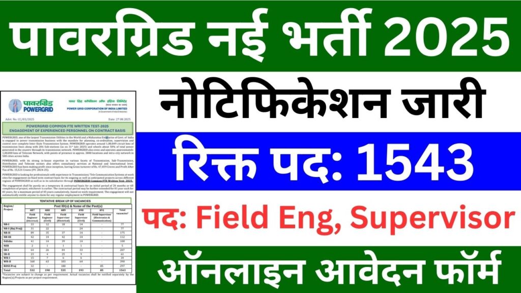 Power Grid Recruitment 2025
